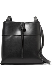 Kara Nano Tie Leather Shoulder Bag Black