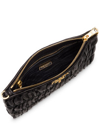 Prada Napa Gaufre Chain Shoulder Bag Black