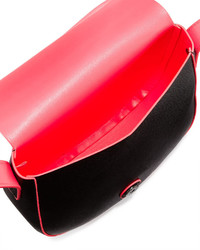 Neiman Marcus Neon Contrast Saddle Bag Blackpink