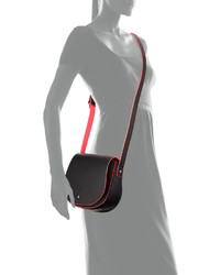 Neiman Marcus Neon Contrast Saddle Bag Blackpink