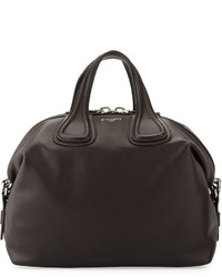 Givenchy Nightingale Medium Waxy Leather Satchel Bag Black