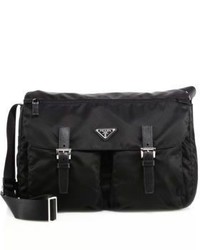 Prada Nylon Leather Messenger Bag