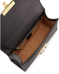 Gucci Padlock Leather Shoulder Bag Black