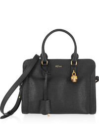 Alexander McQueen Padlock Small Textured Leather Shoulder Bag Black