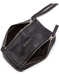 Givenchy Pandora Leather Wristlet Pouch Bag Black