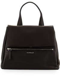 Givenchy Pandora Pure Medium Leather Satchel Bag Black