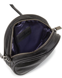 Neiman Marcus Perforated Zip Canteen Bag Black