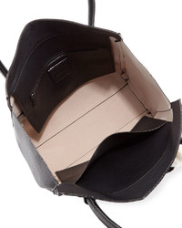 Neiman Marcus Perri Faux Leather Satchel Bag Black