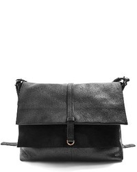 Topshop Premium Leather Hobo Bag Black