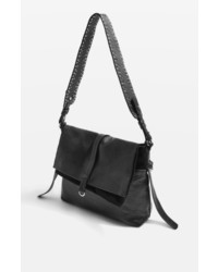 Topshop Premium Leather Studded Calfskin Hobo Bag