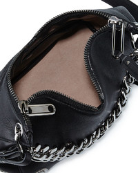 Jimmy Choo Raven Mini Nappa Leather Grommet Hobo Bag Black