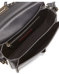 Valentino Rockstud Leather Flap Top Shoulder Bag Black