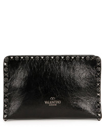 Valentino Rockstud Rolling Leather Small Shoulder Bag Black