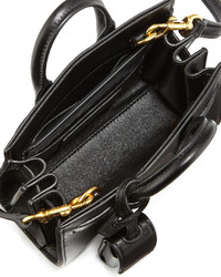 Saint Laurent Sac De Jour Toy Grain Leather Satchel Bag Black