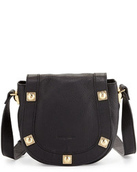 See by Chloe Sadie Small Studded Leather Saddle Bag Black