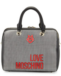 Love Moschino Saffiano Faux Leather Satchel Bag Black