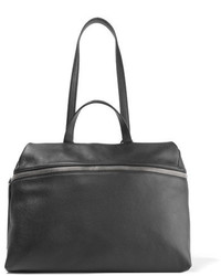 Kara Satchel Textured Leather Shoulder Bag Black