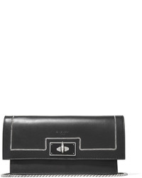 Givenchy Shark Shoulder Bag In Chain Trimmed Black Leather