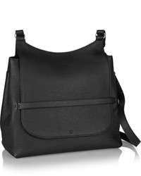 The Row Sideby Textured Leather Shoulder Bag Black