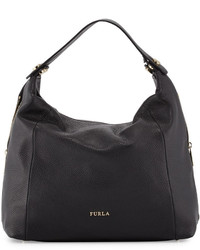 Furla Simplicity Leather Hobo Bag Onyx