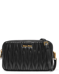 Miu Miu Small Matelass Leather Camera Bag Black