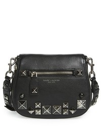 Marc Jacobs Small Recruit Studded Pebbled Leather Saddle Bag