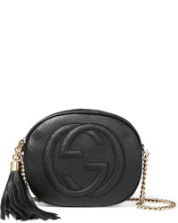 Gucci Soho Mini Textured Leather Shoulder Bag Black