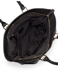 Neiman Marcus Sophia Faux Leather Satchel Bag Black