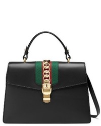 Gucci Sylvie Top Handle Leather Shoulder Bag