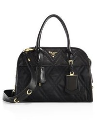 Prada Tessuto Impunto Nylon Leather Satchel