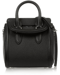 Alexander McQueen The Heroine Mini Textured Leather Shoulder Bag Black