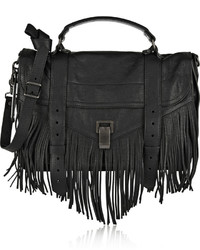 Proenza Schouler The Ps1 Medium Fringed Leather Shoulder Bag Black