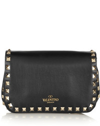 Valentino The Rockstud Leather Shoulder Bag Black