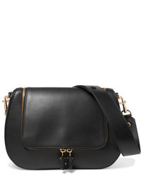 Anya Hindmarch Vere Canvas Trimmed Leather Shoulder Bag Black