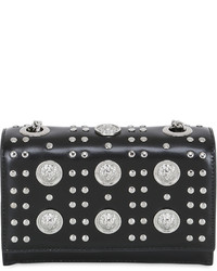Versus Studded Shiny Leather Top Handle Bag