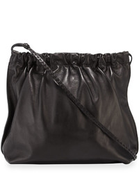 The Row Wander Ruched Leather Shoulder Bag