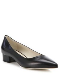 Giorgio Armani Asymmetrical Leather Block Heel Ballet Flats