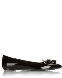 Tod's Ballerina Gomma Patent Leather Point Toe Flats