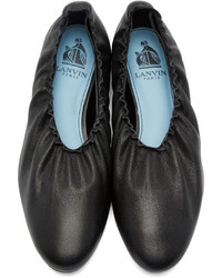 Lanvin Black Leather Ballerina Flats