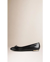 Burberry Brogue Detail Leather Ballerinas