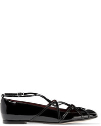 Marc Jacobs Claudia Ghillie Patent Leather Ballet Flats Black