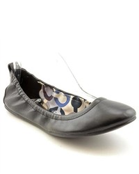 Coach Delight Black Leather Ballet Flats Shoes Newdisplay
