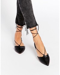 Aldo Colyn Black Ghillie Tie Up Flat Shoes