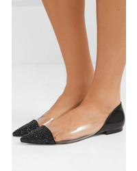 Sophia Webster Daria Ed Glittered Patent Leather Point Toe Flats