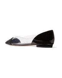 Sophia Webster Daria Ed Glittered Patent Leather Point Toe Flats