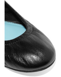 Lanvin Glossed Leather Ballet Flats Black