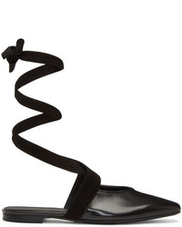 J.W.Anderson Jw Anderson Black Lace Up Ballerina Flats