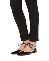 Rochas Lace Up Flats With Eye Detail