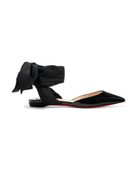 Christian Louboutin Lahore Lace Up And Patent Leather Flats