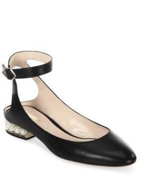 Nicholas Kirkwood Lola Pearl Leather Ankle Strap Ballet Flats